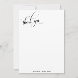 手の込んだシンプル書道の白黒 サンキューカード