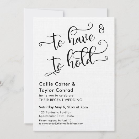 手の込んだ台本タイポグラフィ 招待状 (正面)