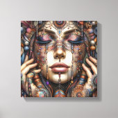 手の込んだ部族的な装飾をインスパイア持つ人 キャンバスプリント (正面)