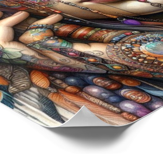 手の込んだ部族的な装飾をインスパイア持つ人 ポスター (角)