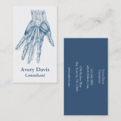 手の青のヴィンテージの解剖学の芸術筋肉 名刺 (正面/裏面)
