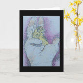 手の鳥....... カード (黄色い花)