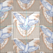 手の鳩 ファブリック (タイル)