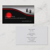 手の、赤い点救済、金属効果 名刺 (正面/裏面)