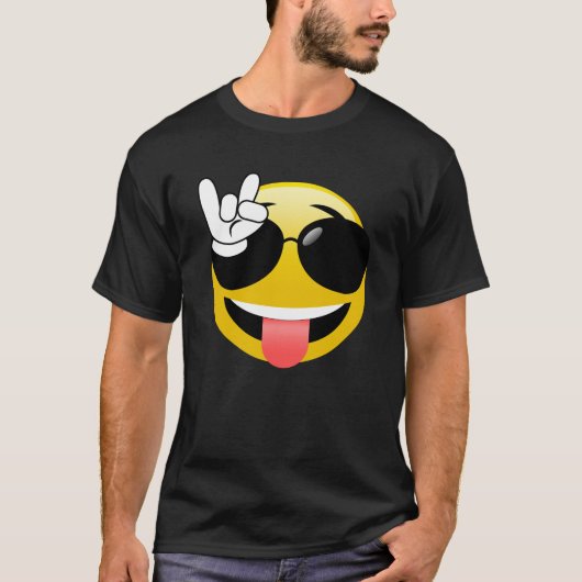 手のTシャツの石とのEmoji Tシャツ (正面)