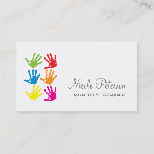 手はお母さんカードを印刷します コーリングカード (正面)