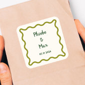 手はっきりしたお洒落結婚波縁どの スクエアシール