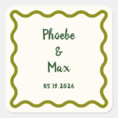 手はっきりしたお洒落結婚波縁どの スクエアシール (正面)