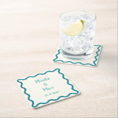 手はっきりしたお洒落結婚波縁どの スクエアペーパーコースター (インサイチュ)