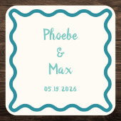 手はっきりしたお洒落結婚波縁どの スクエアペーパーコースター