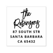 手はっきりしたレタリングファミリ名と差出人住所 セルフインキングスタンプ (デザイン)