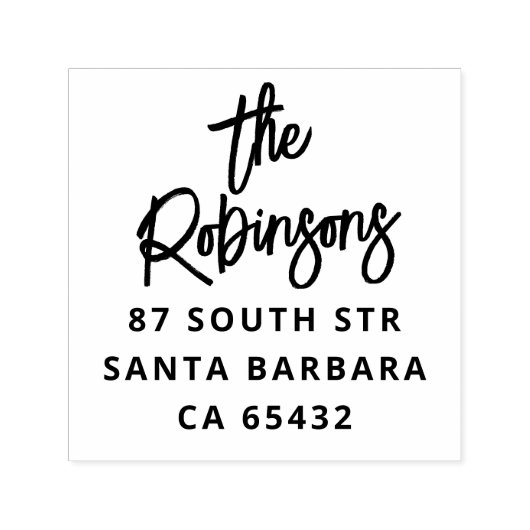 手はっきりしたレタリングファミリ名と差出人住所 セルフインキングスタンプ (デザイン)