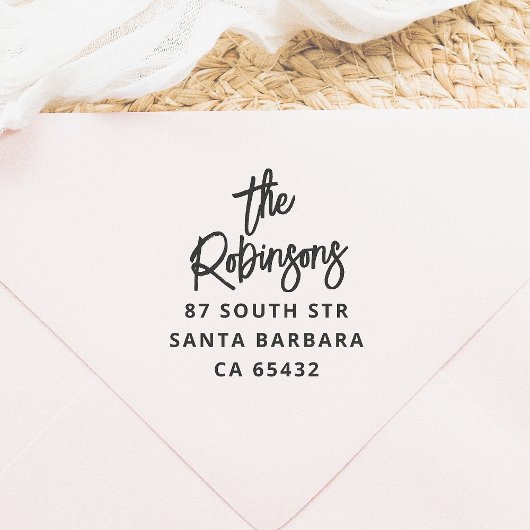 手はっきりしたレタリングファミリ名と差出人住所 セルフインキングスタンプ