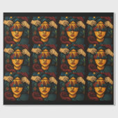 手はっきりした付き顔なし姿 ラッピングペーパー (フラット)