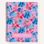 手はっきりした絵を描フローラ – 赤、青、ピンク ノートブック (正面)