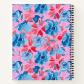 手はっきりした絵を描フローラ – 赤、青、ピンク ノートブック (裏面)