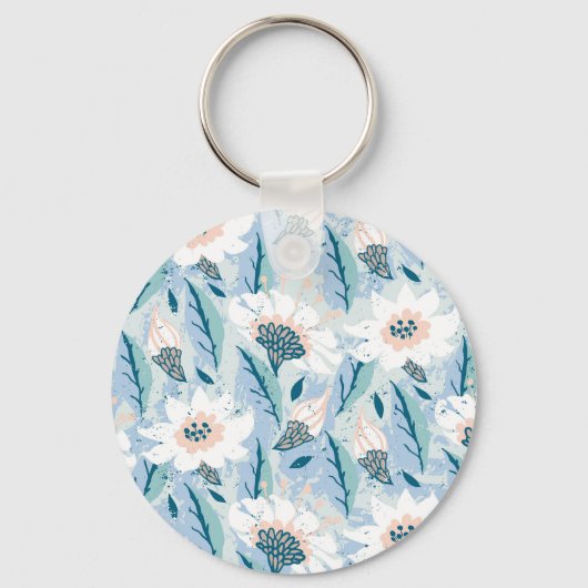 手はっきりした色彩の鮮やかフローラヴィンテージ キーホルダー (正面)
