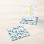 手はっきりした色彩の鮮やかフローラヴィンテージ スクエアペーパーコースター (インサイチュ)