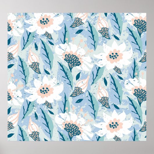 手はっきりした色彩の鮮やかフローラヴィンテージ ポスター (正面)