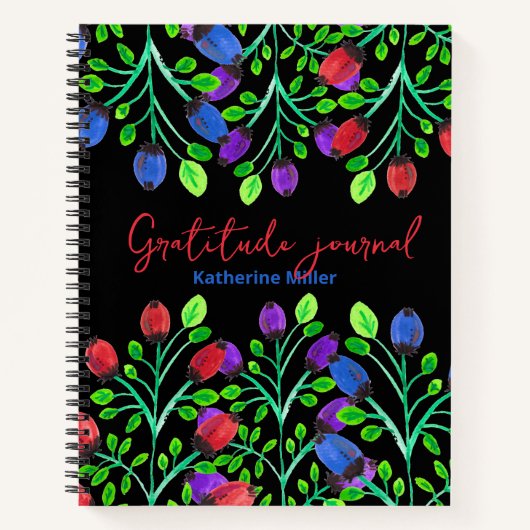 手はっきりした花色彩の鮮やか感謝ジャーナル ノートブック (正面)