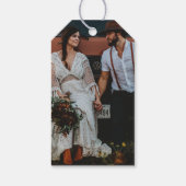 手ははっきりした非常にメリー休日の写真 ギフトタグ (裏面)