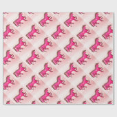 手はピンクの馬の包装紙を設計しました ラッピングペーパー (フラット)