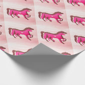 手はピンクの馬の包装紙を設計しました ラッピングペーパー (角)