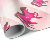 手はピンクの馬の包装紙を設計しました ラッピングペーパー (ロールコーナー)