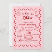 手は少し古いMartini誕生日を描いた 招待状 (正面)