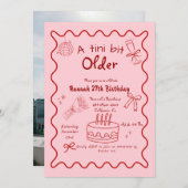 手は少し古いMartini誕生日を描いた 招待状 (正面/裏面)