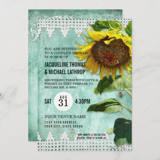 手ひま絵を描花木製フェンスビーズハイブ 招待状 (正面/裏面)