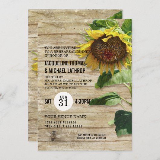 手ひま絵を描花木製フェンスビーズハイブ 招待状 (正面/裏面)