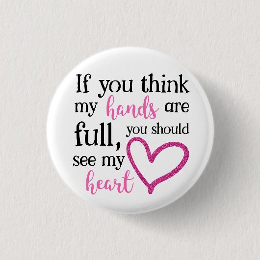 手もしが考え一杯… 缶バッジ (正面)