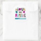 手やる気を起こさせるガーリー引用文 ラウンドシール (バッグ)