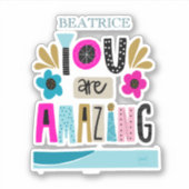 手やる気を起こさせる入力引用文カスタマイズ シール (正面)