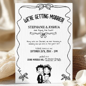 手よくはしゃぐ引き図解入りの、写真付きの新郎新婦 招待状