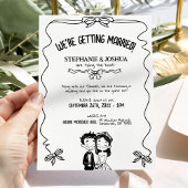 手よくはしゃぐ引き図解入りの、写真付きの新郎新婦 招待状