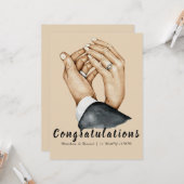 手をつなぐ芸術的なカップル、婚約記念ギフト カード (正面/裏面インサイチュ)