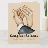 手をつなぐ芸術的なカップル、新婚の贈り物 カード (正面)