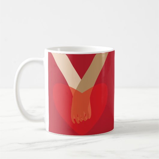 手をつなぐ コーヒーマグカップ (左)