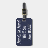 手をとって世界の荷物タグを見る ラゲッジタグ (正面縦)