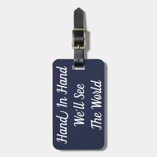 手をとって世界の荷物タグを見る ラゲッジタグ (正面縦)