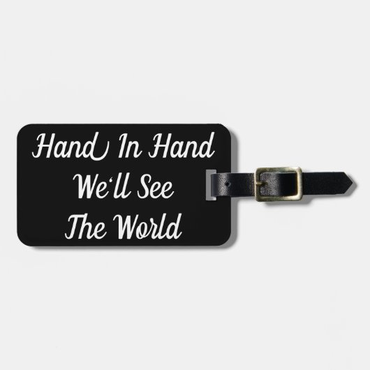 手をとって世界の荷物タグを見る ラゲッジタグ (正面横)