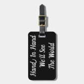 手をとって世界の荷物タグを見る ラゲッジタグ (正面縦)