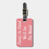 手をとって世界の荷物タグを見る ラゲッジタグ (正面縦)