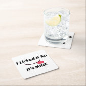 手をなめたので私のものだ スクエアペーパーコースター (インサイチュ)