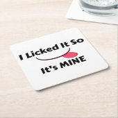 手をなめたので私のものだ スクエアペーパーコースター (アングル)