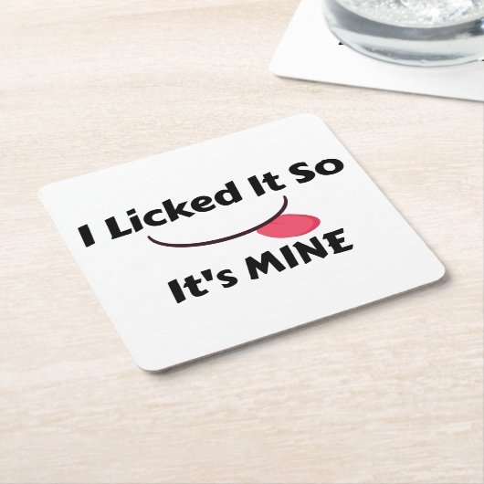 手をなめたので私のものだ スクエアペーパーコースター (アングル)