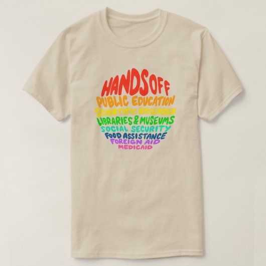 手をオフ Tシャツ (デザイン正面)