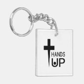 手を上げる キーホルダー (正面左)